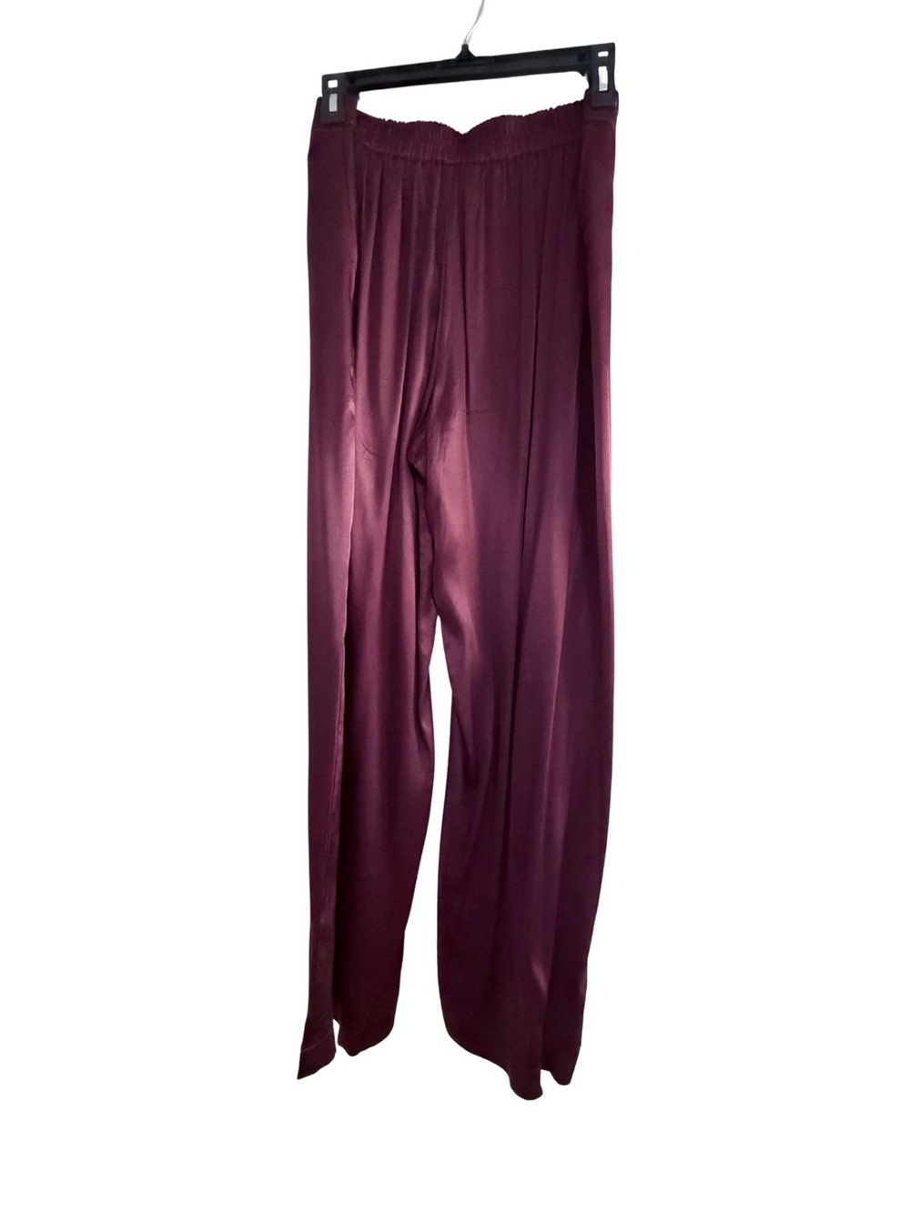 Madewell Pull-on Wide-Leg Stretch Satin Pants in Cabernet, Size Medium - Picture 6 of 6
